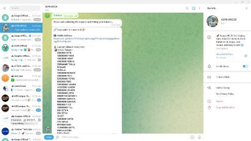 Kaspa Telegram Bot product screenshot